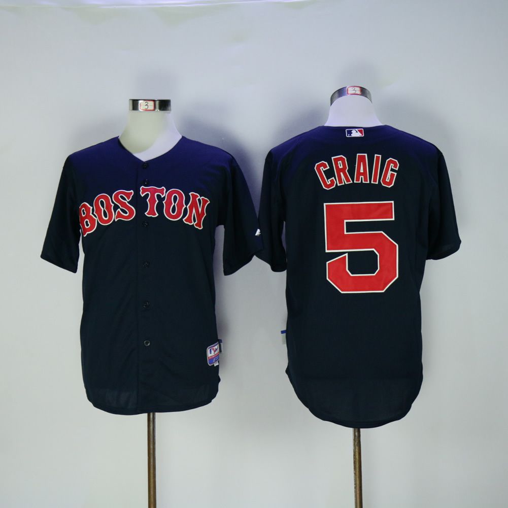 Men Boston Red Sox 5 Craig Blue MLB Jerseys